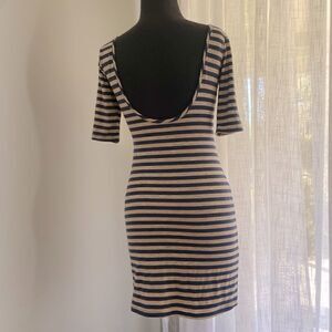 Velvet Torch Multi Color Striped Open Back Dress